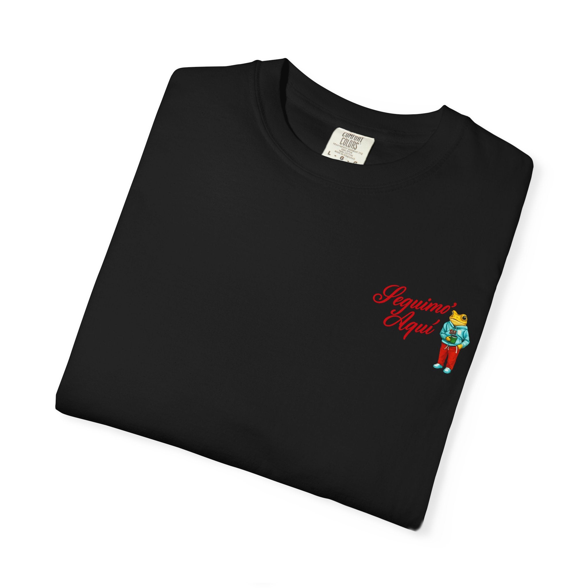 Spanish Quote T-Shirt — “Mientras uno está vivo…” Chest Graphic & Back Typography