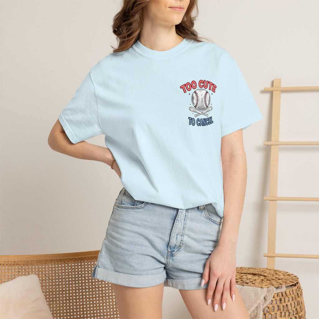 Baseball Mom T-Shirt — "My Boy Might Not Always Swing But I Do So Watch Your Mouth" Garment-Dyed Tee