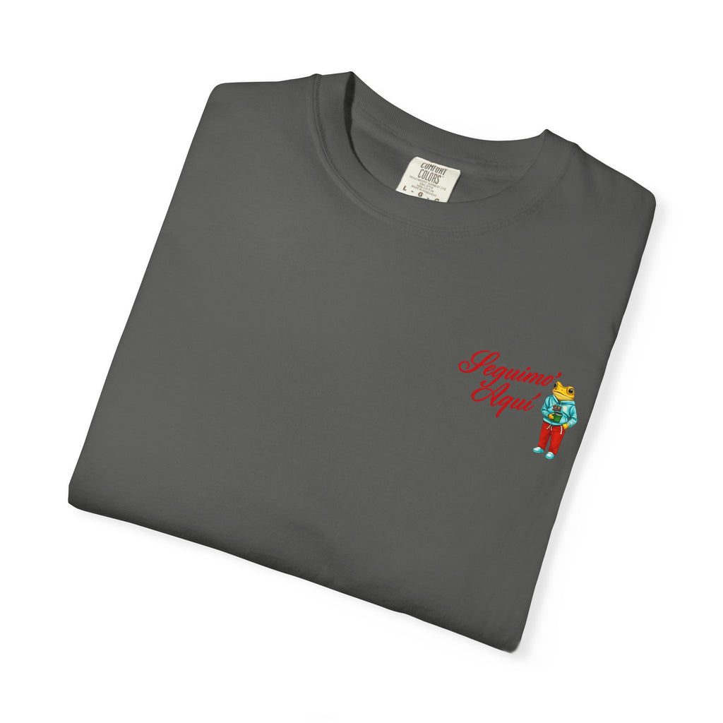 Spanish Quote T-Shirt — “Mientras uno está vivo…” Chest Graphic & Back Typography