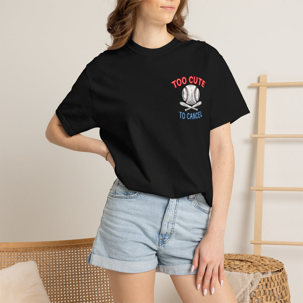 Baseball Mom T-Shirt — "My Boy Might Not Always Swing But I Do So Watch Your Mouth" Garment-Dyed Tee