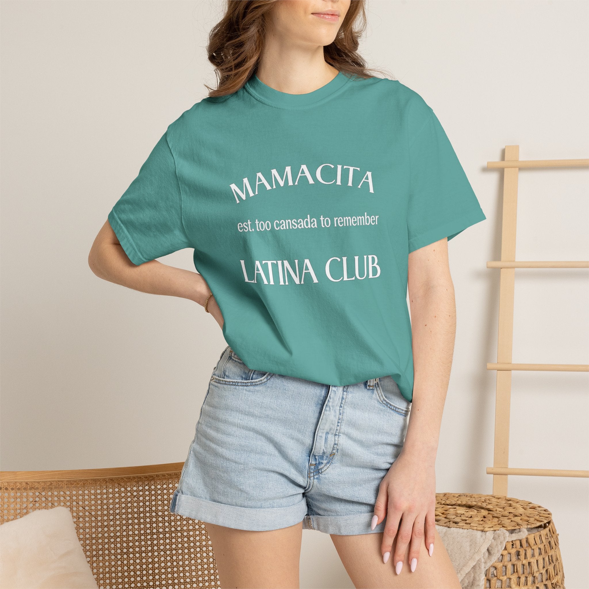 Mamacita Latina Club T‑Shirt — 'est. too cansada to remember' Graphic Tee