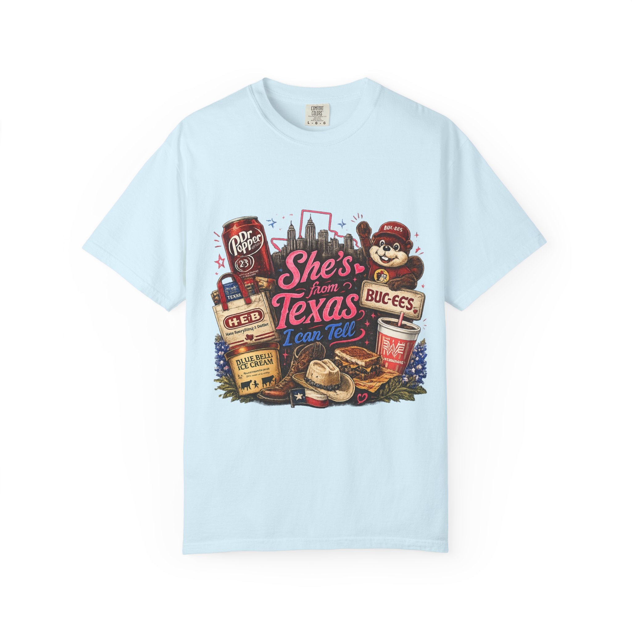 She's From Texas Tee — Retro Texan Icons Graphic T-Shirt