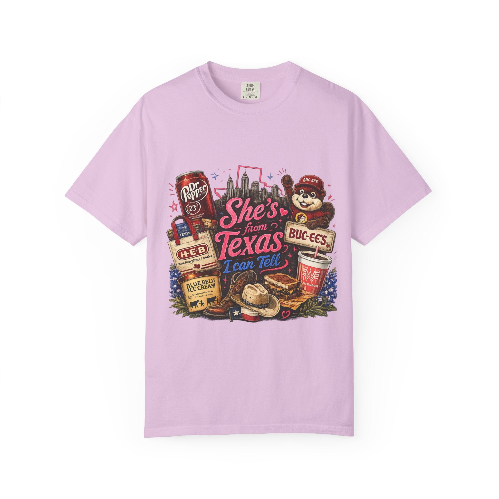 She's From Texas Tee — Retro Texan Icons Graphic T-Shirt