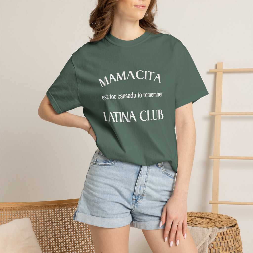Mamacita Latina Club T‑Shirt — 'est. too cansada to remember' Graphic Tee