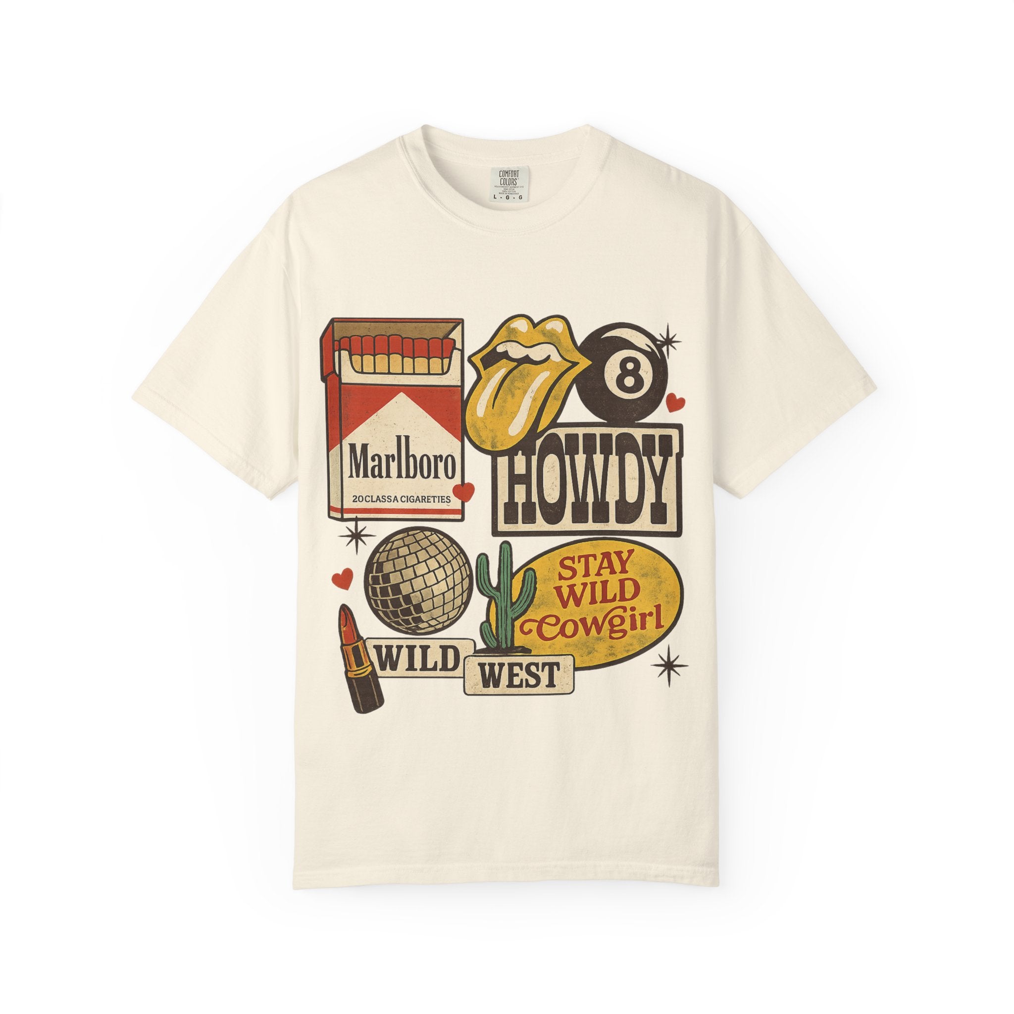 Howdy Wild West Graphic T-Shirt — “Stay Wild Cowgirl” Retro Patch Motif