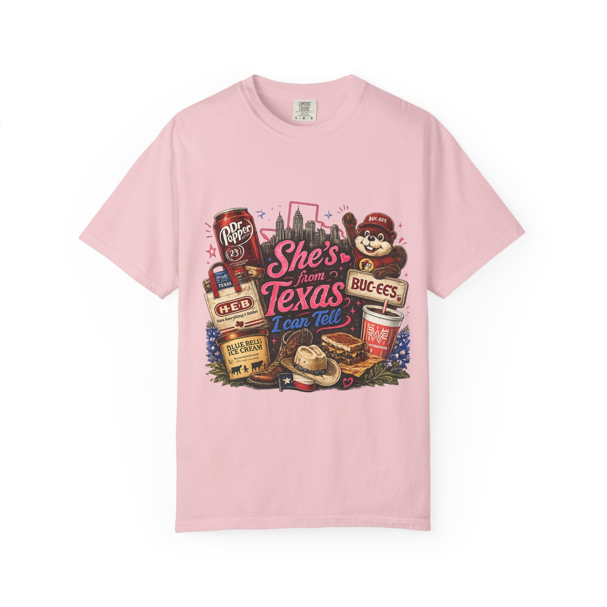 She's From Texas Tee — Retro Texan Icons Graphic T-Shirt