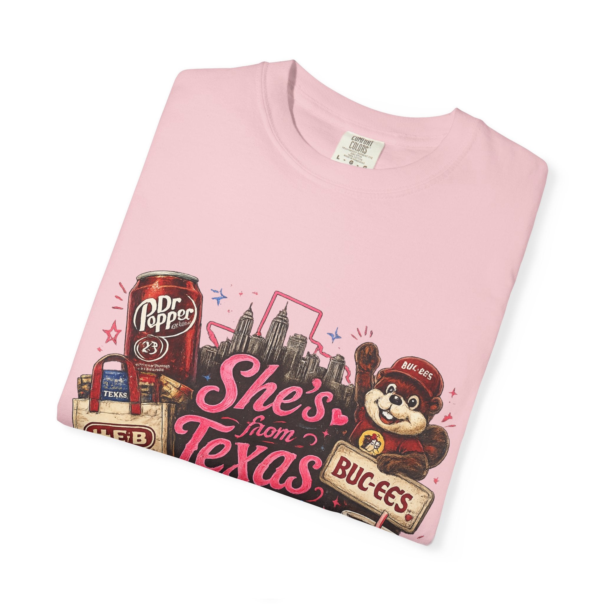 She's From Texas Tee — Retro Texan Icons Graphic T-Shirt
