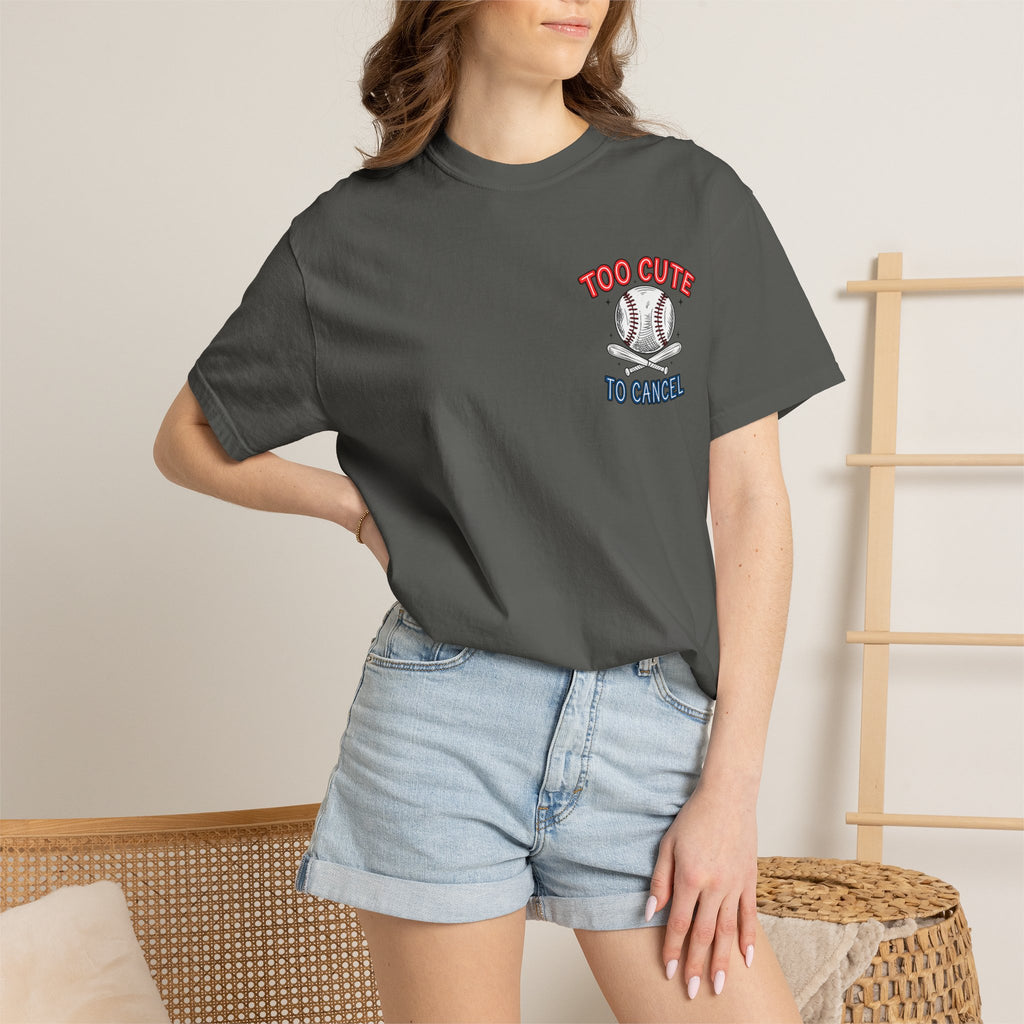 Baseball Mom T-Shirt — "My Boy Might Not Always Swing But I Do So Watch Your Mouth" Garment-Dyed Tee