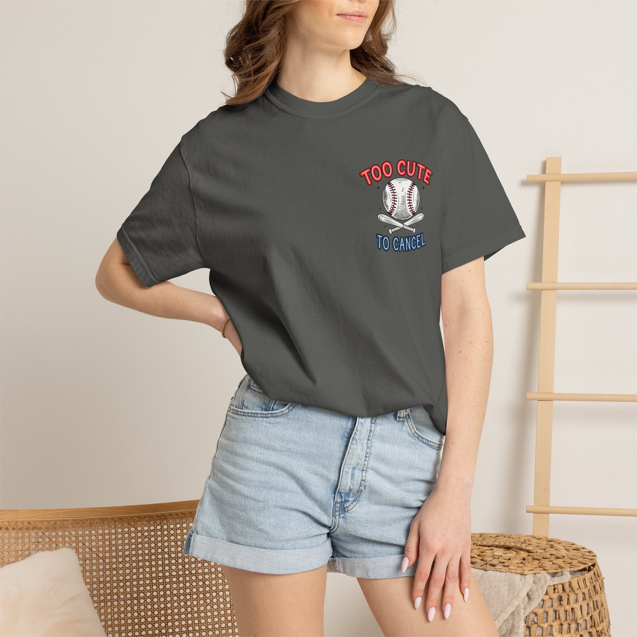 Baseball Mom T-Shirt — "My Boy Might Not Always Swing But I Do So Watch Your Mouth" Garment-Dyed Tee