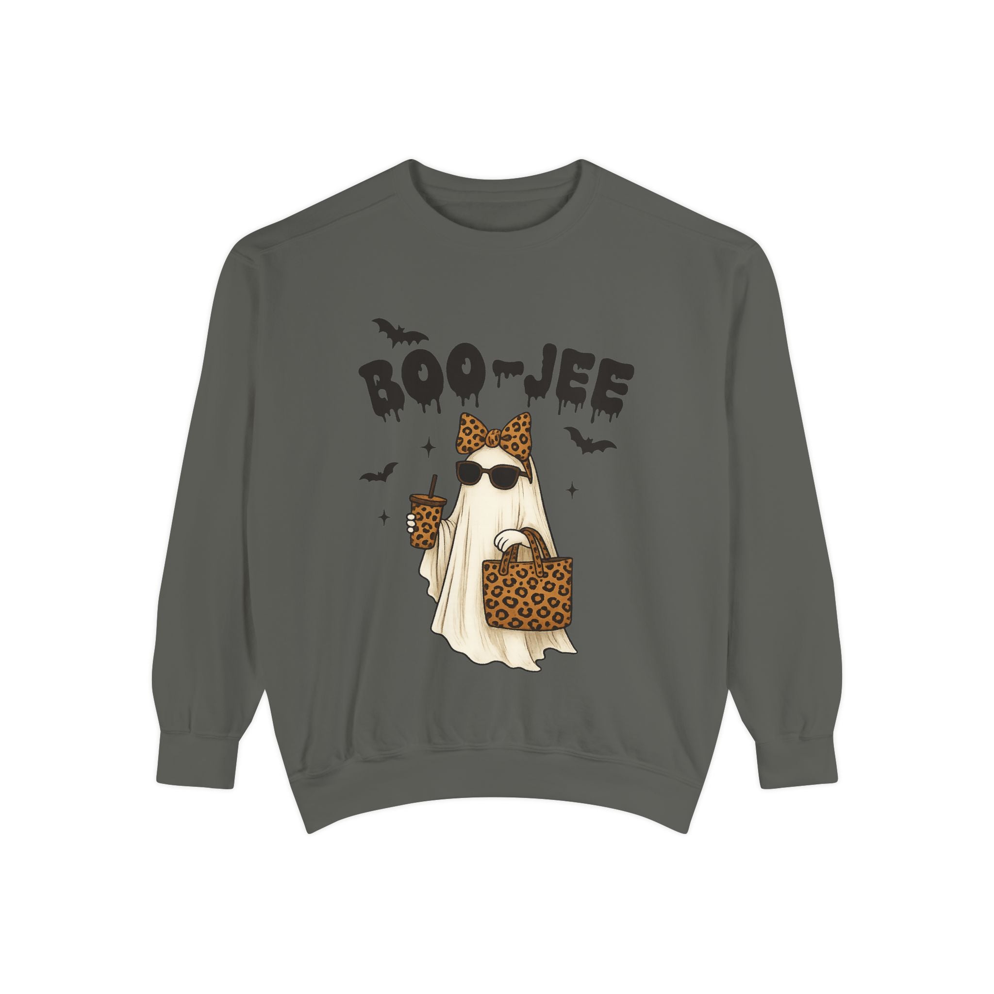Boo-jee Ghost Sweatshirt — Leopard Print Halloween Pullover