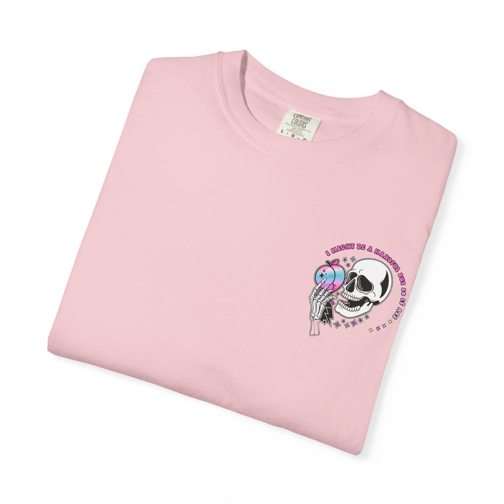 Skull & Skeletal Hand T-Shirt — "I Might Be A Handful But So Is This Ass" Retro Graphic Tee