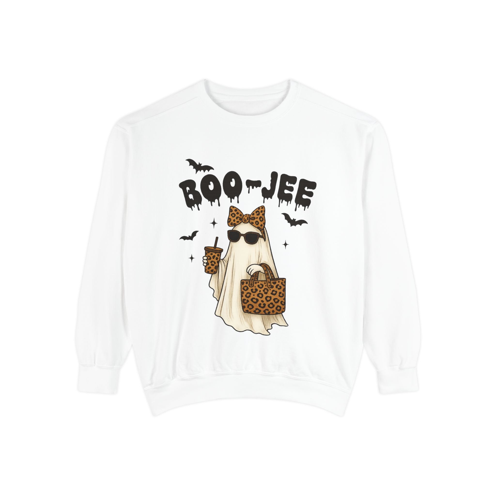 Boo-jee Ghost Sweatshirt — Leopard Print Halloween Pullover